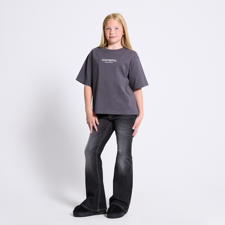Boxy printed tee "Sissela" Grey
